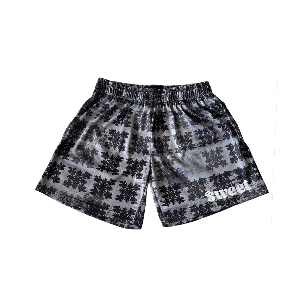 Camo Quilt Shorts (Black/Grey)